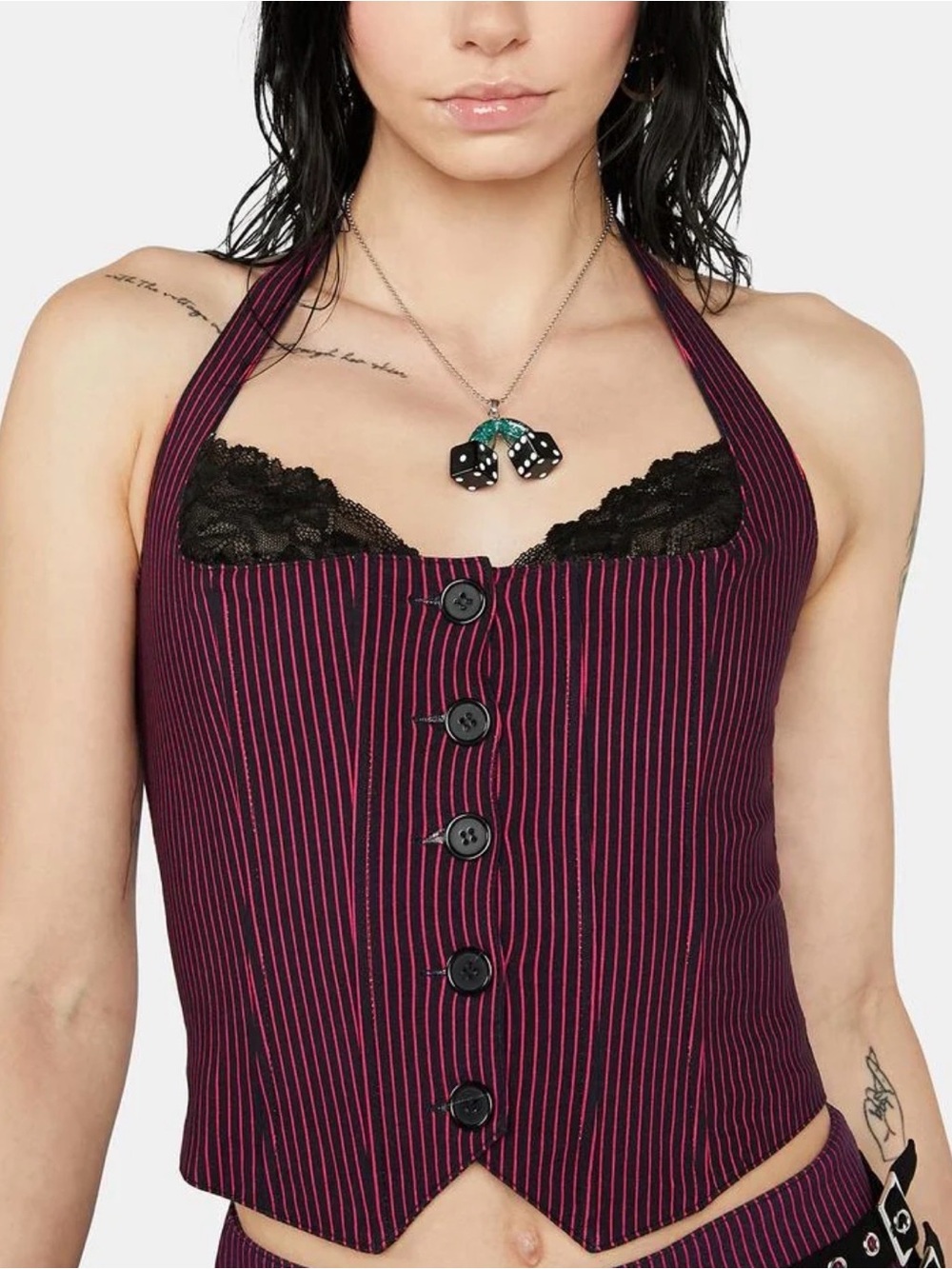 Pinstriped bustier